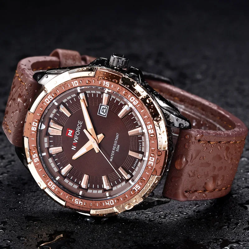 2019 New Fashion Men Military Sports Watches Men\'s Quartz Auto Date Clock Top Brand Luxury Man Leather Strap Casual Wrist Watch