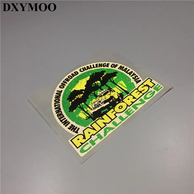 12x10cm Car Sticker Reflective 3M Motorcycle Helmet Decal Vinyl for 4x4 SUV RAINFOREST CHALLENGE OF MALAYSIA RFC