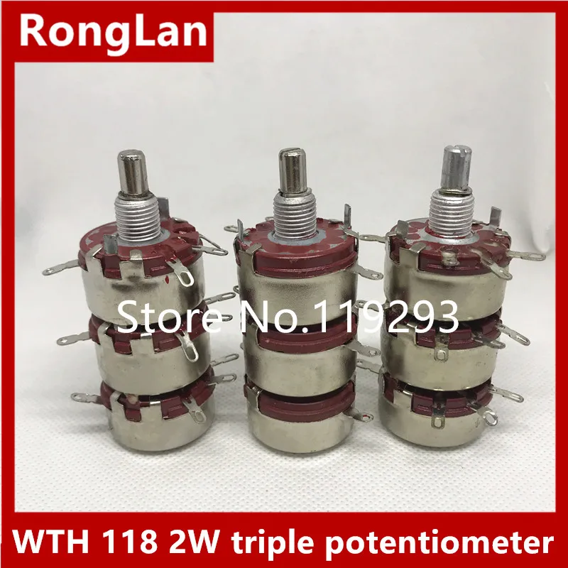 [BELLA]WTH 118 2W triple potentiometer 1K 2.2K 4.7K 10K 22K 47K 100K 220K 330K 470K 680K 1M 2.2M(2M)--5pcs/lot