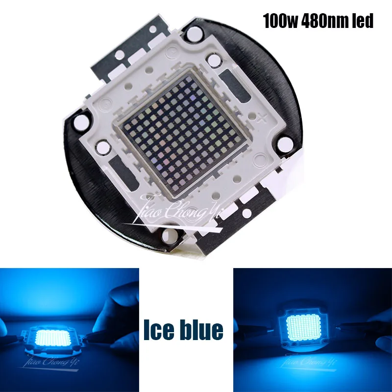 

New 100W Ice blue Led Emitter Light 480nm 30-36VV 3A For House//Architecture Decoration