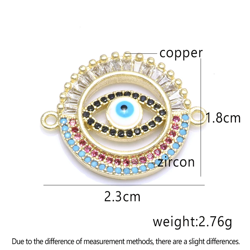 Luxury Large Gold Sliver Evil Eye Charms Connector Accessories for Jewelry Bracelet   Making DIY Handmade Jewelry Gift