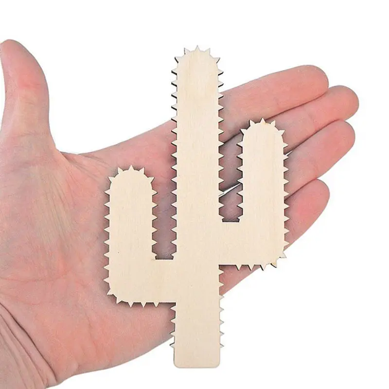 

20pcs Wooden Cactus (14cm) Shape Wood Embellishment Craft Decoration Gift Decoupage