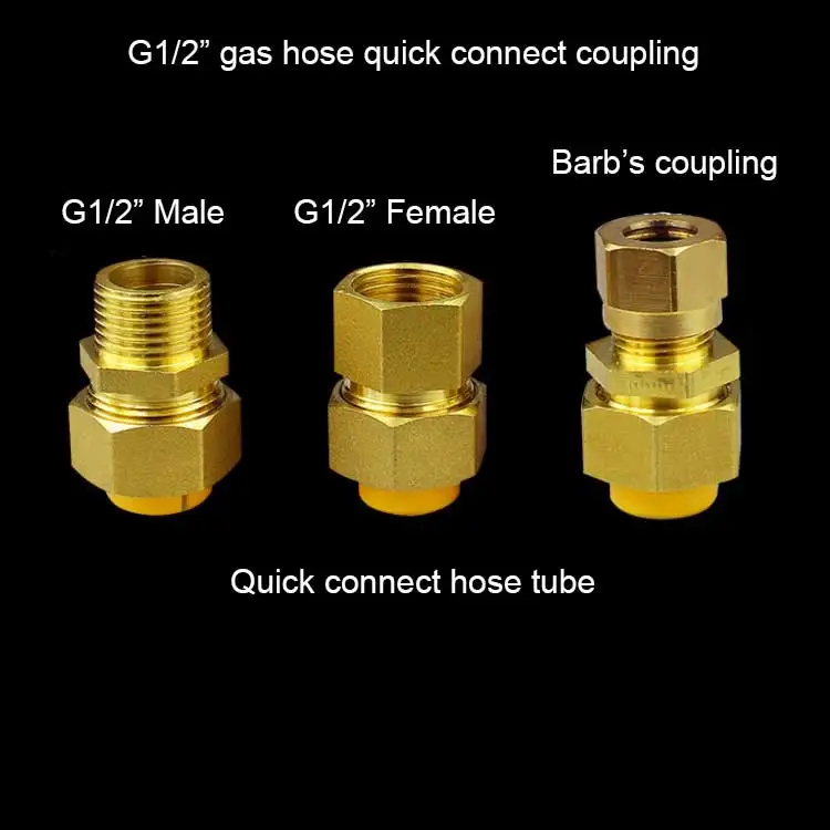 

5PCS G1/2" Brass adapter for gas hose pipe quick connector