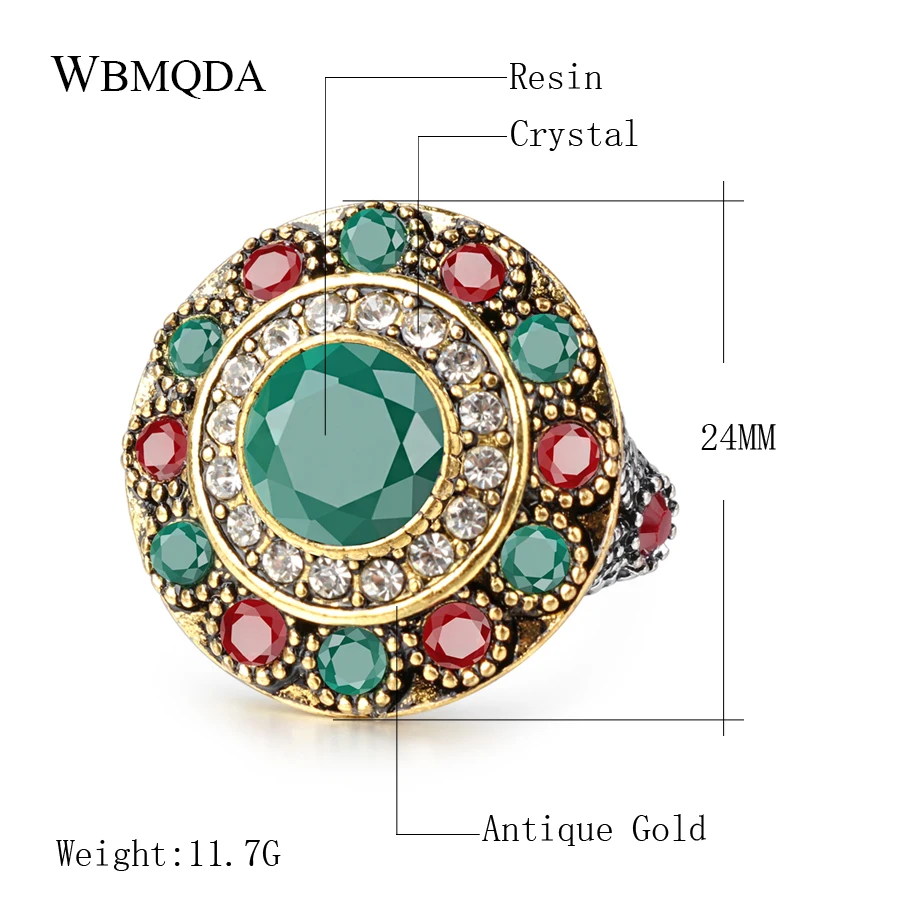 Vintage Ethnic Indian Wedding Rings For Women Flower Crystal Silver Color Ring Trendy Bohemian Jewelry 2018 Free Shipping