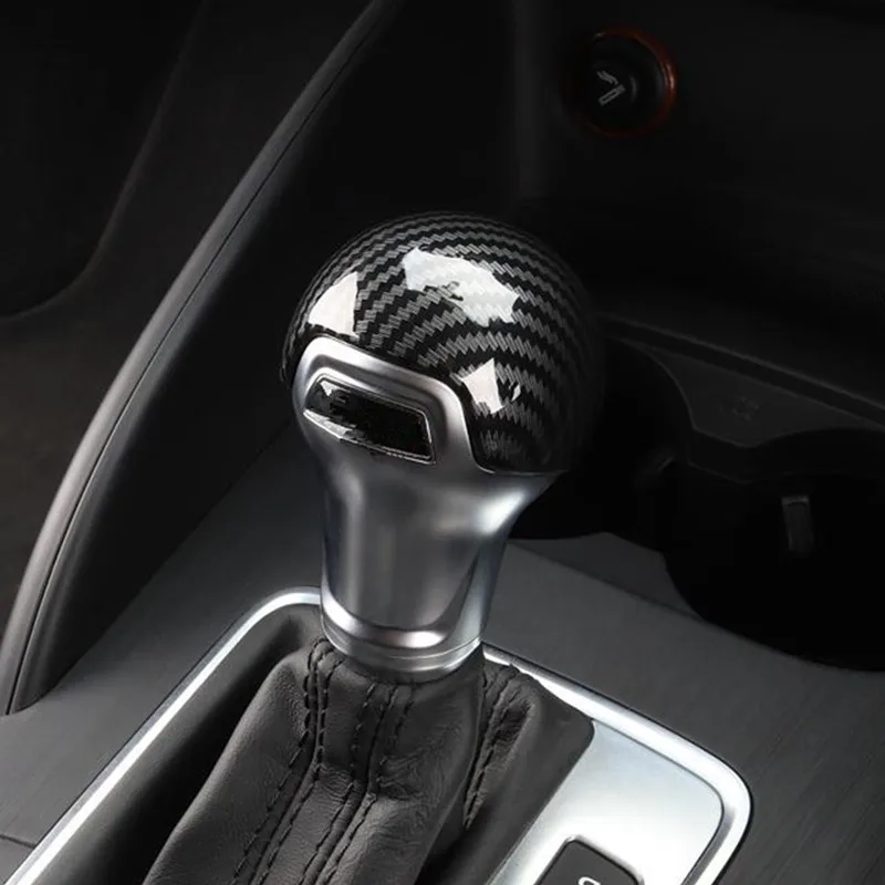 Carbon Fiber Color Gearshift Handle Frame Cover Sticker For Audi A3 8V S3 A4 B8 A5 A6 C7 S6 A7 S7 Q5 Gear Shift Knob Head Decal