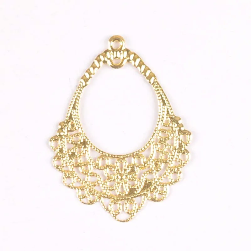 20Pcs gold and silver  Filigree Flower Wraps Connectors Metal Crafts Decoration DIY Findings Connectors 41x31mm YKL0748