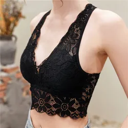 PEONFLY New Ladies Full Cup Lace Push Up Bras For Women Black Bralette Deep V Tank Bras Underwear Brasier Mujer