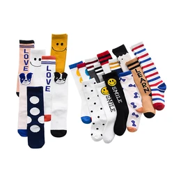 Chaussettes en coton à rayures pour enfants, dessin animé tridimensionnel, sport, hauteur genou, garçons, filles, enfants, automne, hiver, nouveau