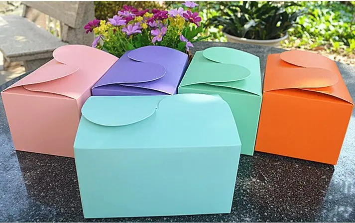 

15*10*8cm Colorful Cake Box Wedding Favor Cake Candy Cookie Paper Box Gift Packaging Box 100pcs/lot Free shipping