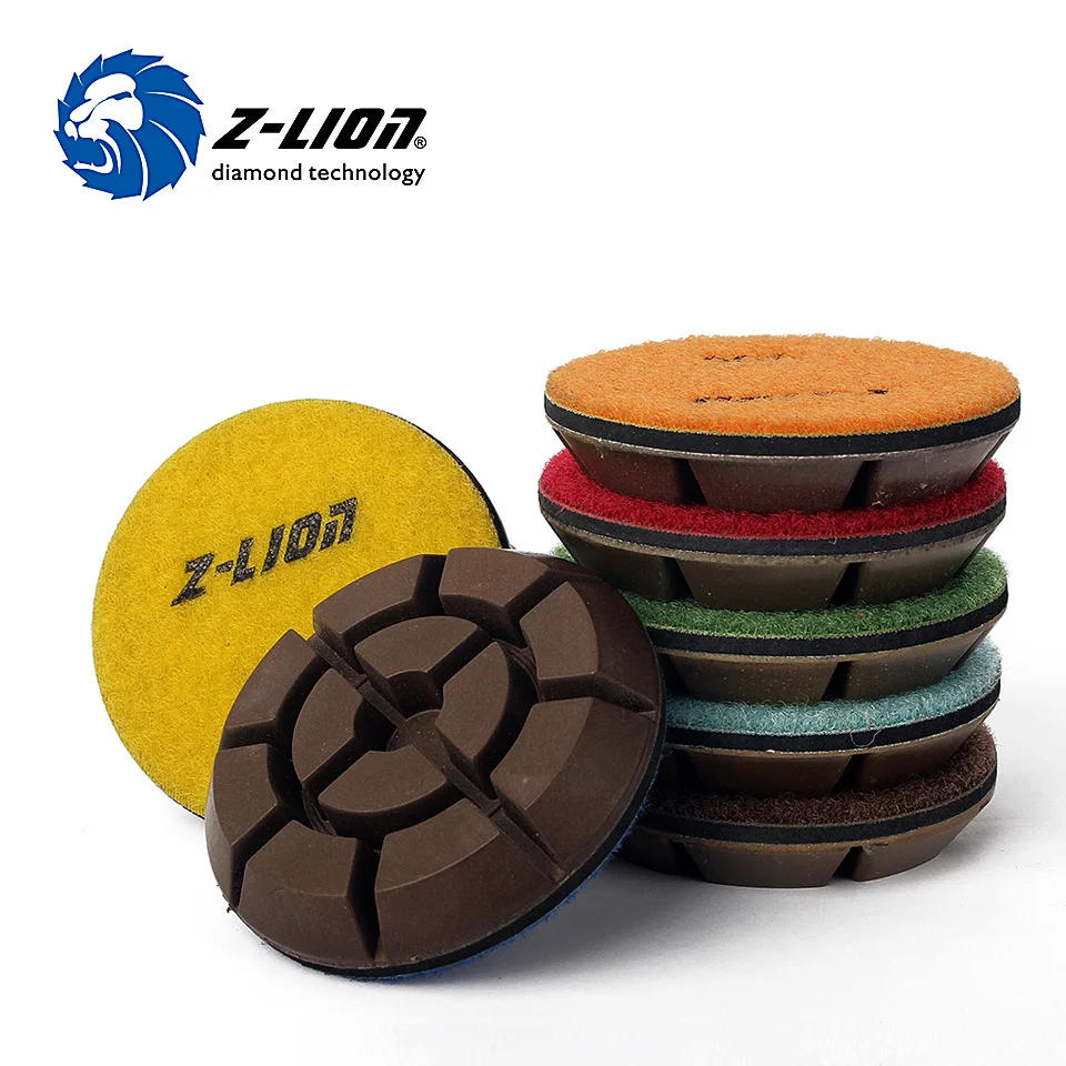 Z-LION 3 Inch Concrete Floor Polishing Pad 1 Piece Resin Bond Polisher Pad 75mm Stone Flooring Tools for Concrete Diamond Tool