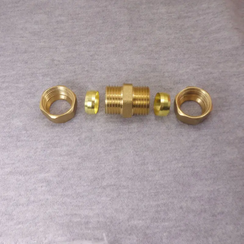 15*15 Mm Kompresi Fitting Lurus Puting untuk 15 Mm Diameter Luar Pipa Tembaga