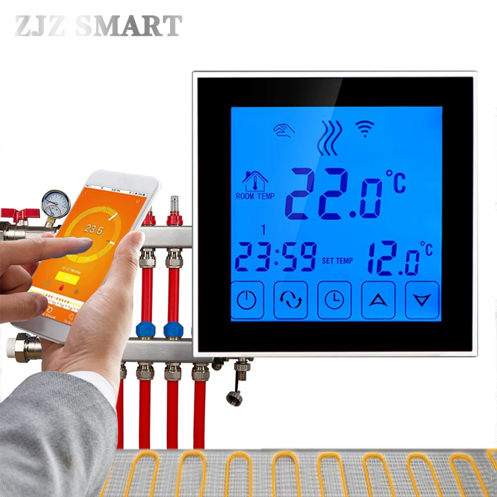 Smart House Wifi Programmeerbare App Intelligente Water Verwarming Thermostaat Temperatuur Schakelaar Controller Controller Voor Hot Floor