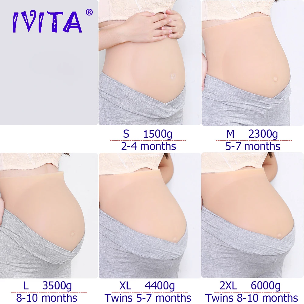 IVITA  Original Artificial Silicone Fake Pregnancy Belly Realistic Silicone Belly for Crossdresser Shemale Belly Cosplay