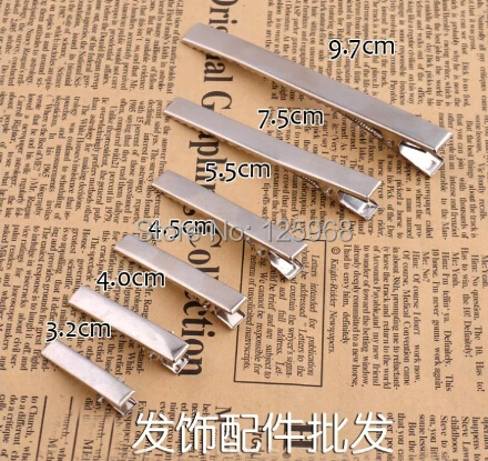 

Free Shipping!New 200pcs/lot Diy Findings duckbill clip metal side clip open the folder kids girls hair accessory 7 Sizes Choose