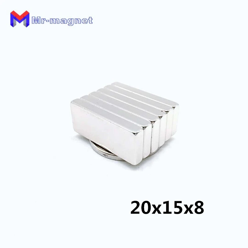 50pcs 20x15x8mm magnet Strong Block Magnets Rare Earth Neodymium magnets 20*15*8 High Performance 20x15x8 20*15*8mm Magnet Slice