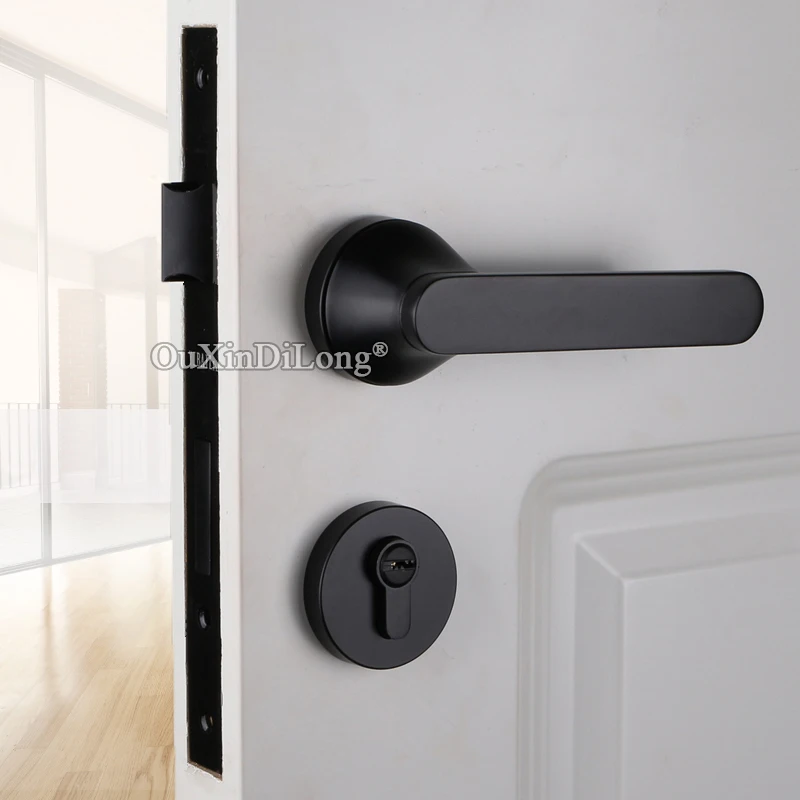 Top Designed European Mute Mortise Door Lock Set Interior Security Living Room Bedroom Bathroom Silent Door Lock With Key/No Key