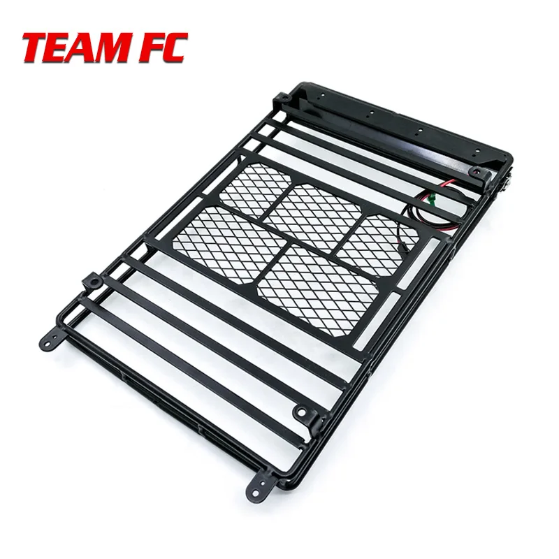 Metal Roof Rack Luggage Carrier with 36 LED Spotlight bar For 1/10 RC Car Trx4 RC4WD Cherokee Wrangler Axial Scx10 S38