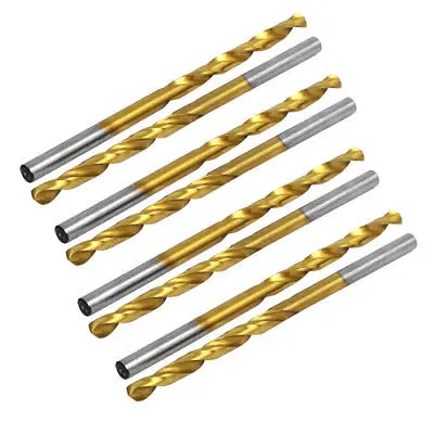 3.6mm Drilling Dia Titanium Plated 2-Flute Straight Shank Twist Drill Bit 10pcs