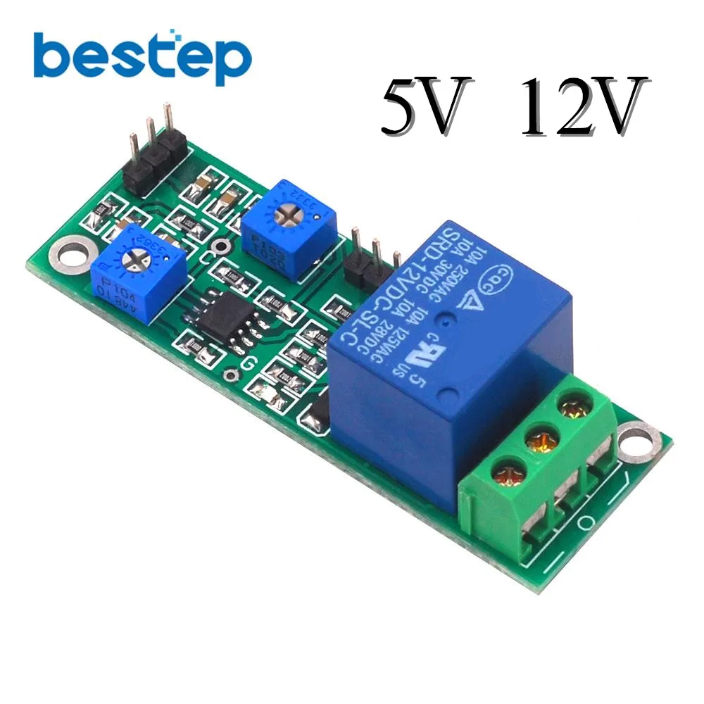 5V 12V Hysteresis Voltage Comparator Module Threshold Adjustable High Level and Switch Dual Output Jitter Comparator Board