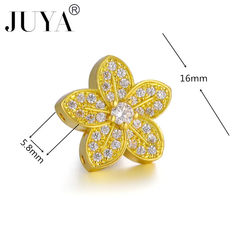 New Micro Pave Zircon Flower Spacer Beads For Jewelry Making DIY Pearls Beaded Bracelets Necklaces Decorative beads Accessories