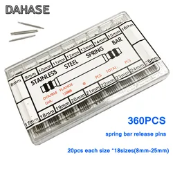 360pcs 8mm 9 10 11 12 13 14 15 16 17 18 19 20 21 22 23 24 25mm Watch band Release Pin Watch Repair Tool Kit Set Spring Bar Pin