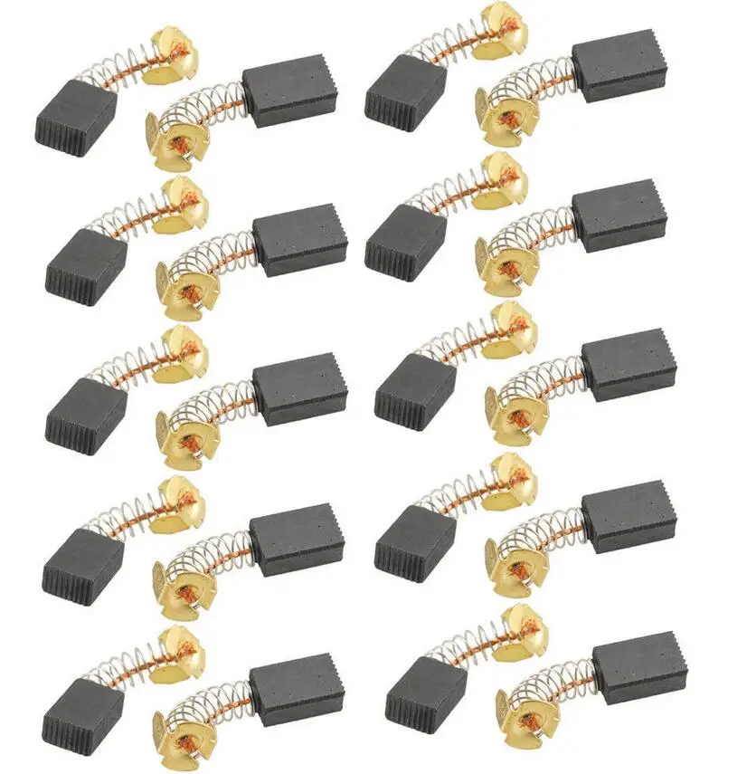 10 ペア電気モーターブラックカーボンブラシ 6x10x15mm