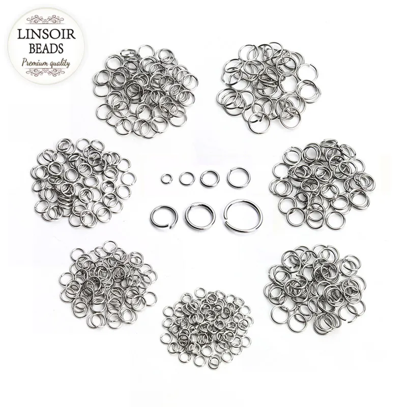 

200 шт./лот открытые соединительные кольца из нержавеющей стали 3/4/5/6/7/8/10 мм серебряного цвета, разъемные кольца для ожерелья, изготовления ювелирных изделий