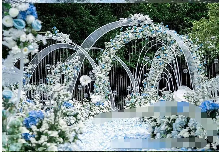 

Wedding shaped iron arch. Stage layout props T round arch door. Wedding background decoration door decoration.