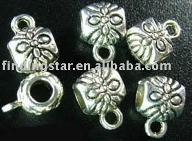 

FREE SHIPPING 450pcs Tibetan silver floral barrel decorative bail A437