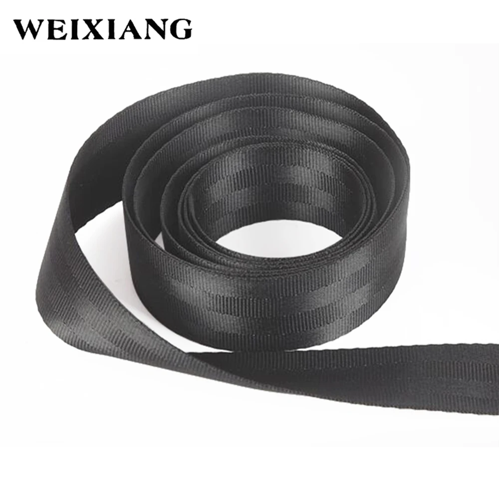 38mm Wide Roll Seat Belt Webbing Strap High-grade Polyester Baby Car Seat Stroller Safety Belt Harness Webbing Straps Black