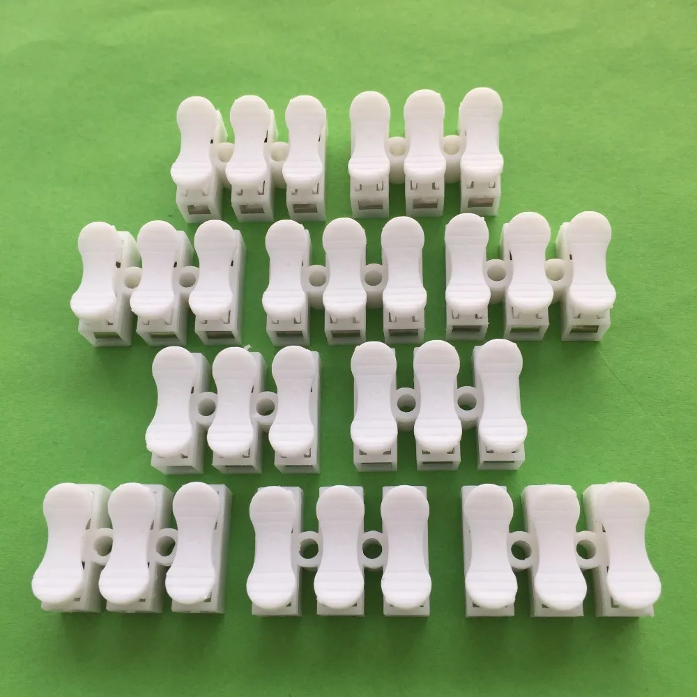 10pcs 3P G8Y CH-3 Spring Wire Connector Splice LED Strip Light No Welding No Screw Connector Cable Crimp Clamp Terminal 3 Way