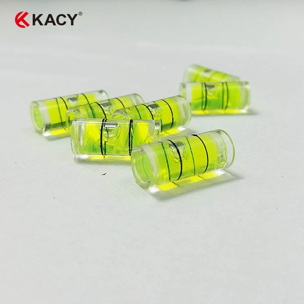 KACY 10pcs/lot Plastic Cylindrical Bubble Level Vials 7X16mm