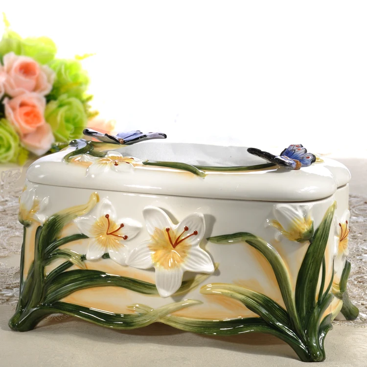 

Party Diewu European box large ceramic sub box table napkin box room furnishings creative garden