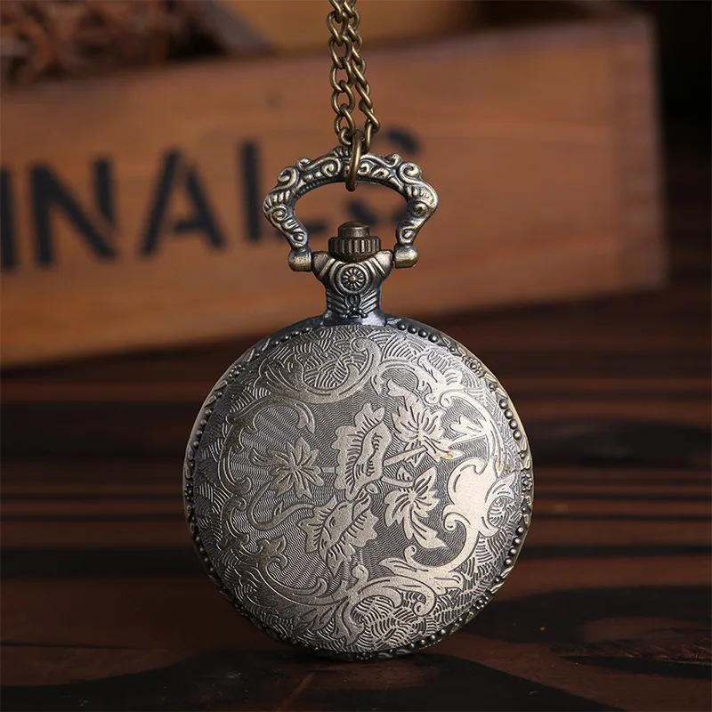 9089 Vintage Pocket Watch With Transparent Glass Cover And Gold Roman Dial Pocket Watch For Men And Women Children\'s Gifts