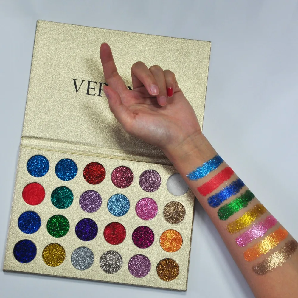 Lange-anhaltende VERONNI lidschatten palette glitter gedrückt pulver 24 farben einfach zu tragen erstaunlichen augen kosmetik 3 teile/los