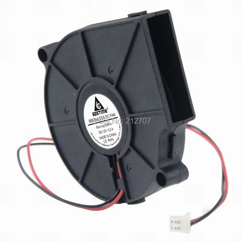 

Gdstime DC 12V 7515 2 Pin 7cm 75mm x 15mm Brushless Turbo Centrifuge Cooling Blower Fan