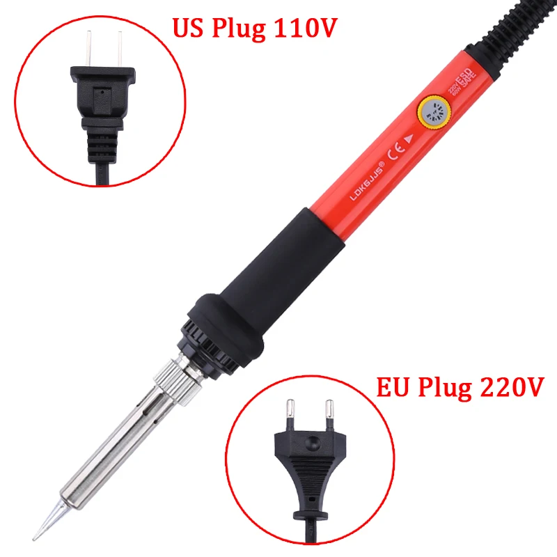 อุณหภูมิปรับไฟฟ้า Soldering เหล็ก 60 วัตต์ 110 โวลต์/220 โวลต์ Soldeerbout หัวแร้งปืนเชื่อมเครื่องมือบัดกรีเคล็ดลับ