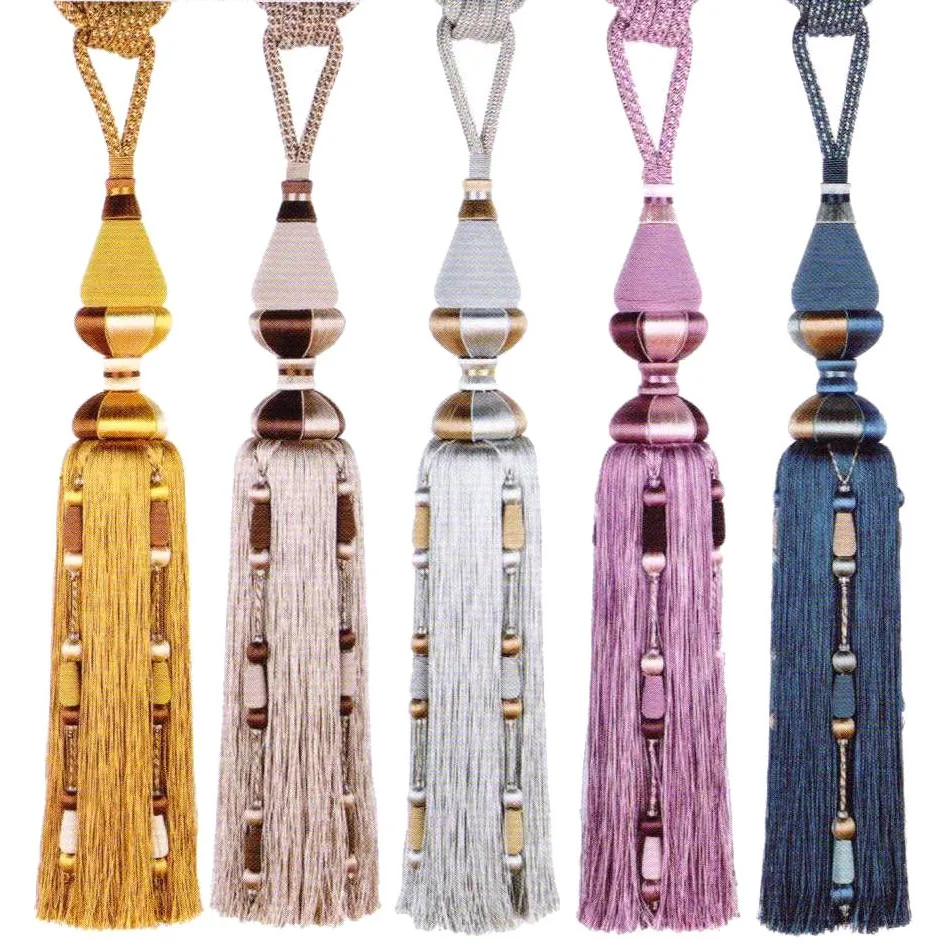 high-grade Luxury 1Pair Curtain Hanging Belt Curtain Accessories Strap Tassel Tiebacks Buckle Decor Rope Extreme Luxury Tie Back