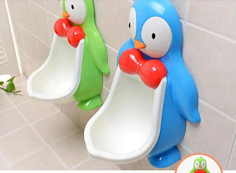 Cartoon Penguin Baby Potty Toilet Seat Urinals Boy Trainer Portable Potty Kids Boy Children Urinal Potty Training 2colors