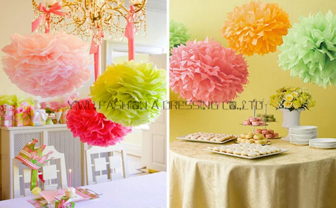 

6"/ 8" /10" /12" /14 Inch Mixed Size 35pcs/lot Handmade Party Supplies Paper Flowers Ball Pom Poms For Wedding & Home Decoration