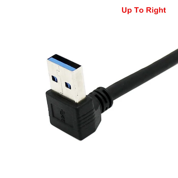 20cm up & Down/Left & Right Angled USB 3.0 to Micro 10Pin Cable Hard Disk SSD Adapter Right Angle Cable for Data Transfer