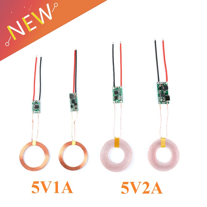 5v 1A/5V 2A Wireless Charger Module Large Current Wireless Power Supply Module Transmitter Receiver Charging Coil Module DIY