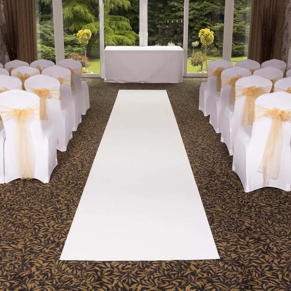 

Free Shipping Pure White-Cheap Wedding Aisle VIP Carpet Runner For Church Stage Hall Wedding Carpet Aisle Runner Mats Many Color