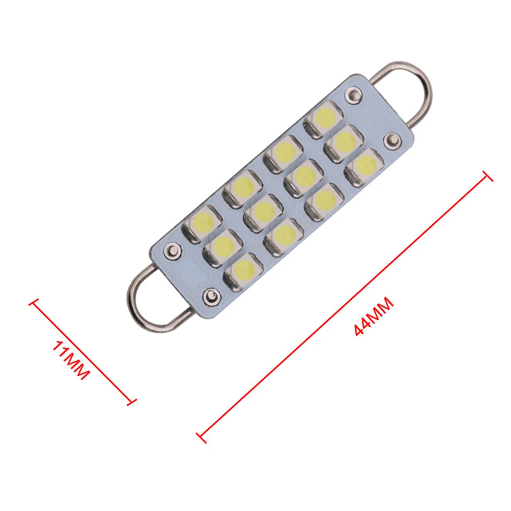 YSY 20pcs 211-2 211 212 212-2 561 562 Led Festoon Light 44mm 12SMD 1210 Rigid Loop LED Interior Car Dome Cargo light White