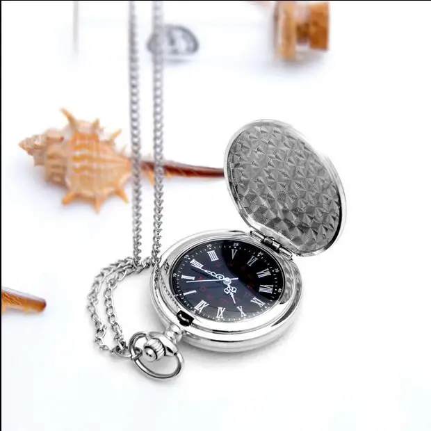 Nieuwe Mode Quartz Gouden Zwart Zilver U Beide Partijen Romeinse Cijfers Hanger Ketting Pocket Horloges Gift