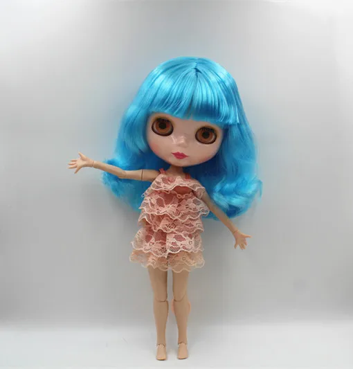 

Blygirl Blyth doll Sky blue bangs short hair nude doll 30cm joint body 19 joint DIY doll can change makeup