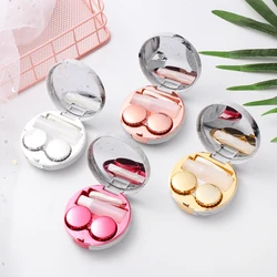 1Pcs Colored Contact Lens Case With Mirror Unisex Contact Lenses Box Eyes Contact Lens Container Lovely Travel Kit Box