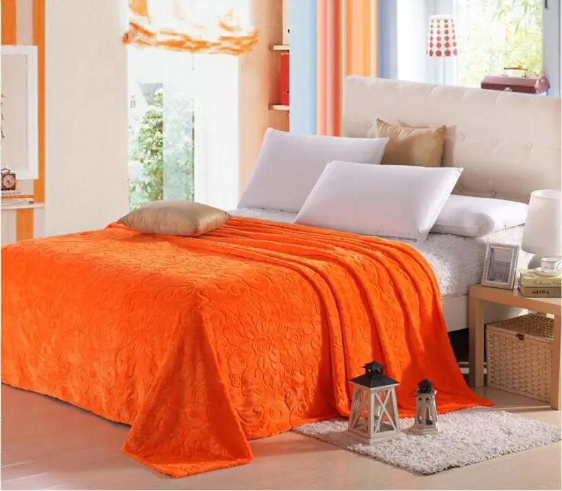 Super Soft Coral Fleece Blanket On The Bed Warm Baby Blanket bed sheet Spring/Autumn Embossed Sofa/TV Throw blankets 180x200cm