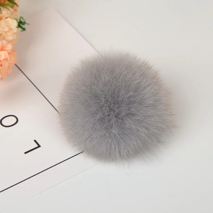 1 piece 8cm Natural Real Fox Fur Ball Pom Poms Fluffy Fur Pompom DIY Women Kids Winter Hat Skullies Beanies Knitted Cap R12A