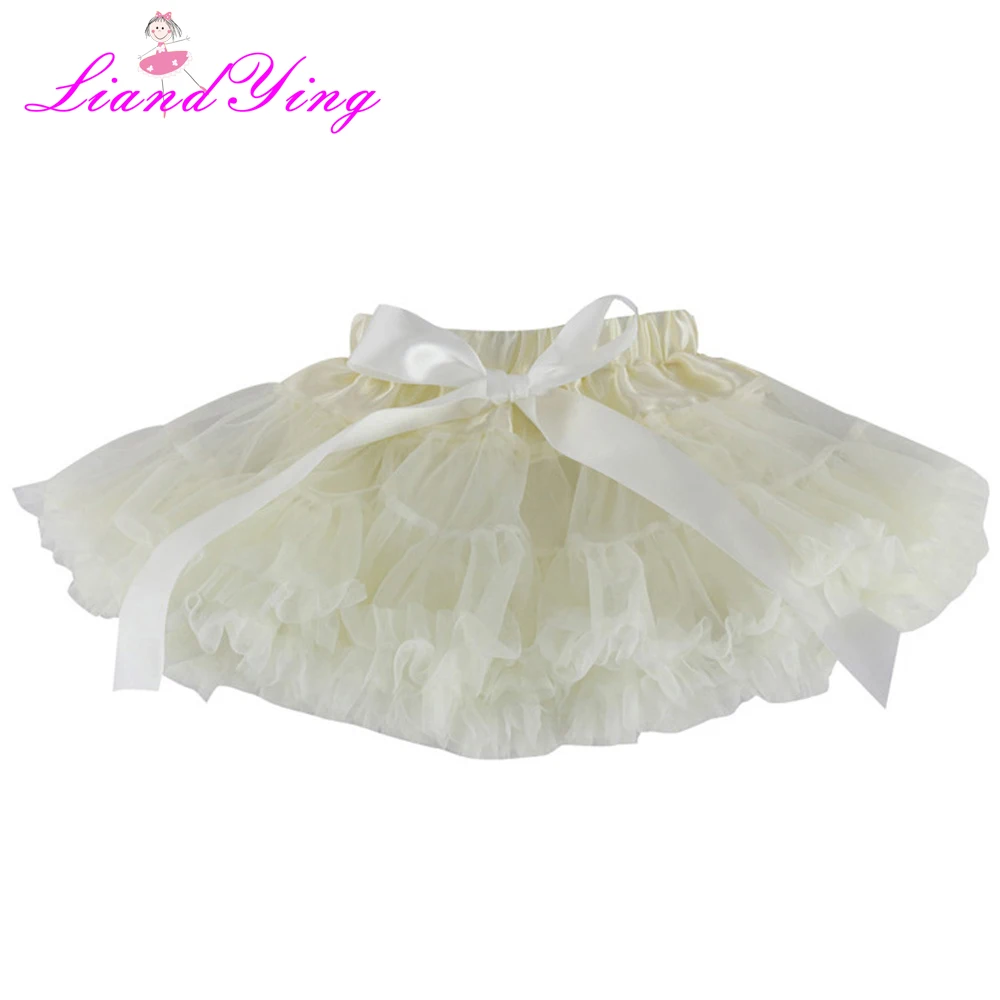 Girls Fluffy 2-10 Years Chiffon Pettiskirt Solid Colors Tutu Skirts Girl Dance Skirt Christmas Tulle Petticoat